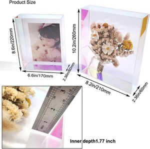 Iridescent Wall Mounted Tabletop Acrylic Shadow <strong>Box</strong> <strong>Deep</strong> Shadow <strong>Box</strong> <strong>Display</strong> Lucite Case Shadow <strong>Box</strong> <strong>Frame</strong> with Picture Slot - Product Image 2