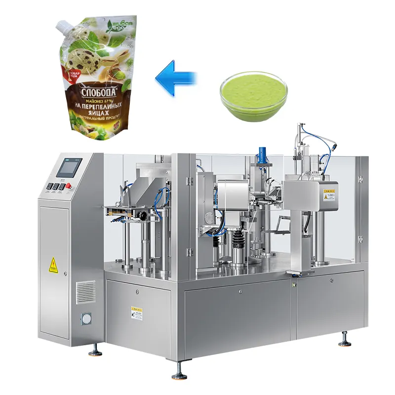 Automatic Tomato Sauce Premade Pouch Packaging Machine Mayonnaise Salad Dressing Filling Packing Machine