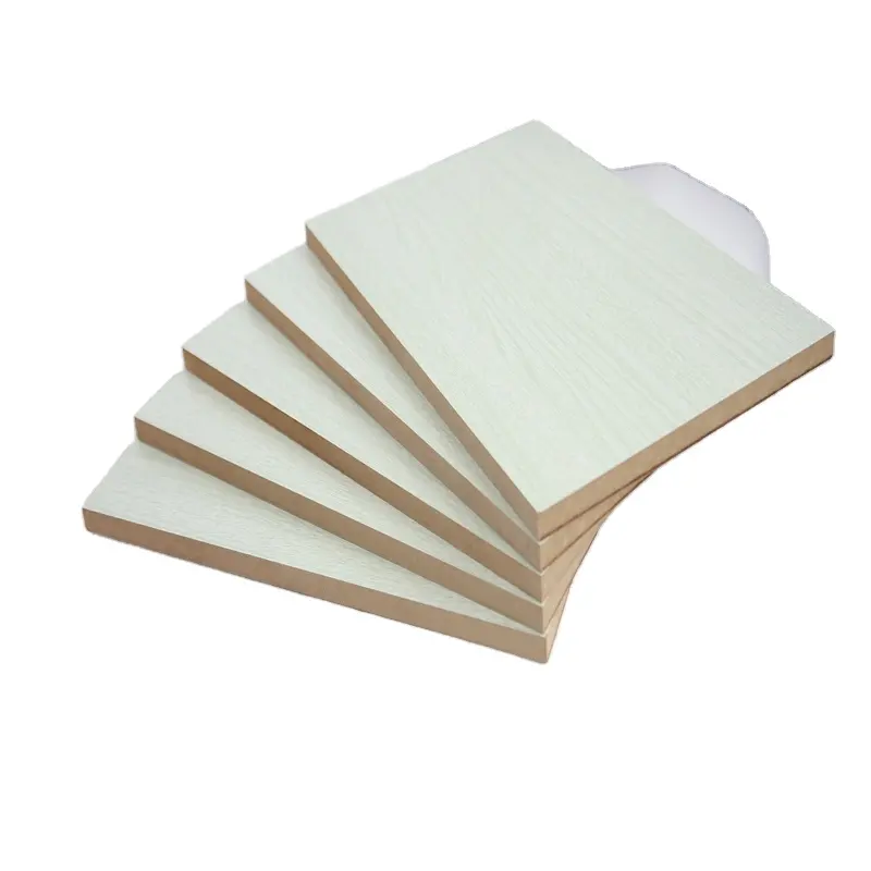 17mm 18mm pannello mdf laminato in melamina bianco pvc pvc alta texture lucida