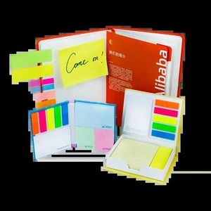 Venta al por mayor cubierta de cuero para hacer la lista de notas adhesivas libro Post Note Set índice combinación blocs de notas personalizados - Product Image 3