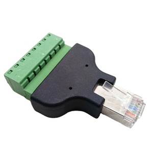 Red de cristal macho RJ45, cabezal de terminal verde, conector de cable de red, bloque de terminales, tornillo fijo, blindado, sin necesidad de - Product Image 5