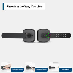 מנעול דלת חכם מנעול טביעת אצבע דיגיטלית ללא מנעול חכם דיגיטלי מנעול שחור עם ידית ידית סמא - Product Image 3