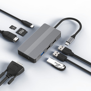 Eight-in-One <strong>TYPE</strong>-C Docking Station with HD Mi <strong>Network</strong> Card VGA USB3.0 Converter HUB for Laptop Phone Used <strong>Computer</strong> Accessories - Product Image 1