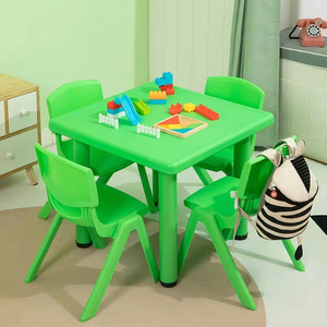 Plastik masa çocuk eğitim masası renkli dikdörtgen masa KT102 - Product Image 2