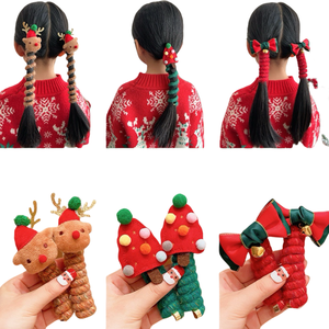 Dễ Thương Giáng Sinh Cây Tóc Phụ Kiện Cho Cô Gái Tóc Đàn Hồi Quan hệ & Sợi Dây Điện Thoại Trẻ Em Của Đường Dây Tóc Tóc Ban Nhạc Cho Trẻ Em - Product Image 2