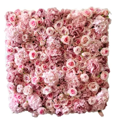 사용자 정의 꽃 벽, 흰 꽃 벽, 웨딩 장식, 인공 장미 패널, 배경 꽃 벽
