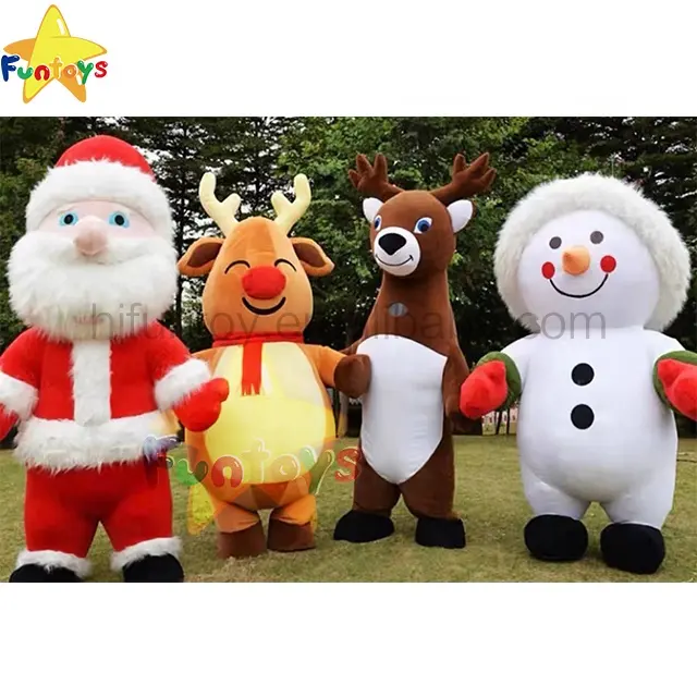 Funtoys-Disfraz inflable de Papá Noel, muñeco de nieve, Reno, ciervo, alce, mascota, personaje de dibujos animados de animales para adultos