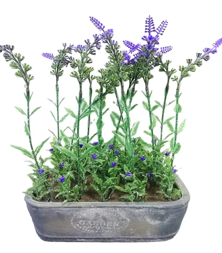 Artificial herbs lavender in potted