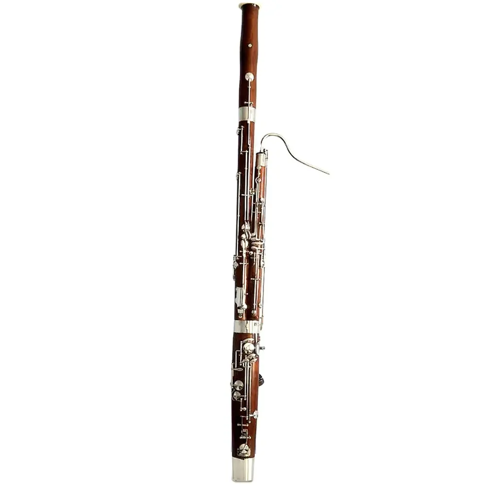 Fabricante produce instrumentos de viento de madera de arce natural bassoon