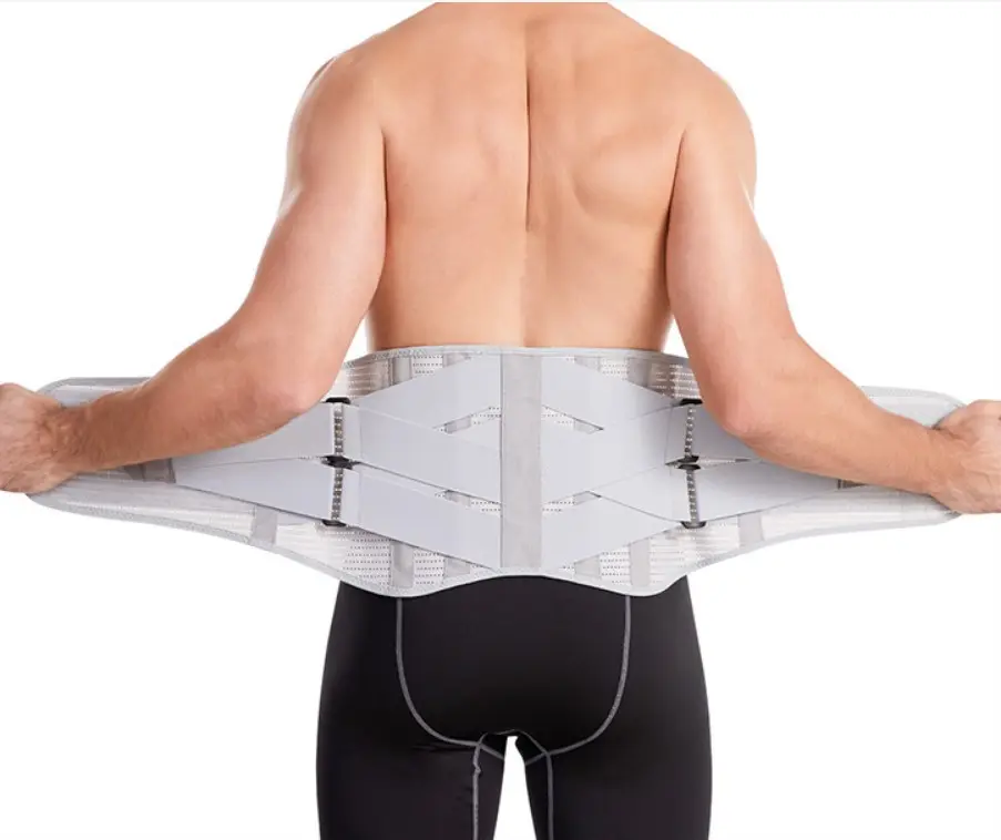Cintura di supporto per la schiena con tutore in vita traspirante elasticizzato a 8 vie per uomo e donna con rete a 16 fori per sciatcan