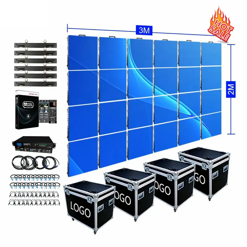 Shenzhen Pitch Sistem Dinding Video LED 4Mm 3X2 LED + Kotak Penyimpanan + Perangkat Lunak dengan Prosesor