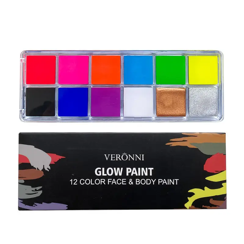 Halloween Cosplay 12 Farben menschlichen Körper wasserdicht und Gesicht Körper Haut Make-up Party Öl fluor zierende Farbe Malerei Schweine