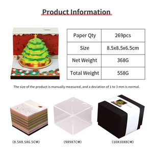 Ready to Ship <strong>Notepad</strong> <strong>Cube</strong> Diy <strong>Paper</strong> Craft Christmas Tree Gift Set Magic Notes Custom 3D <strong>Memo</strong> Pad for Dropshipping - Product Image 6