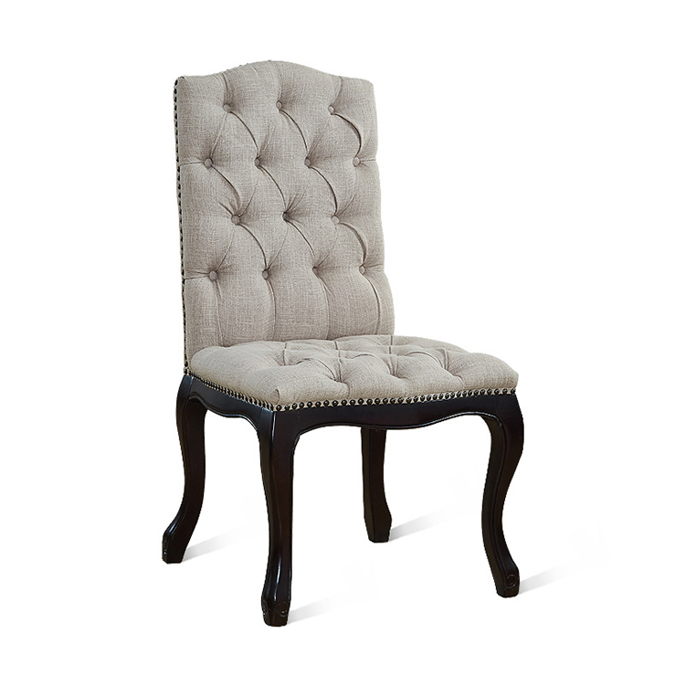 Commercial Velvet Cheap Wood Cane Button Armrest Dining Chair