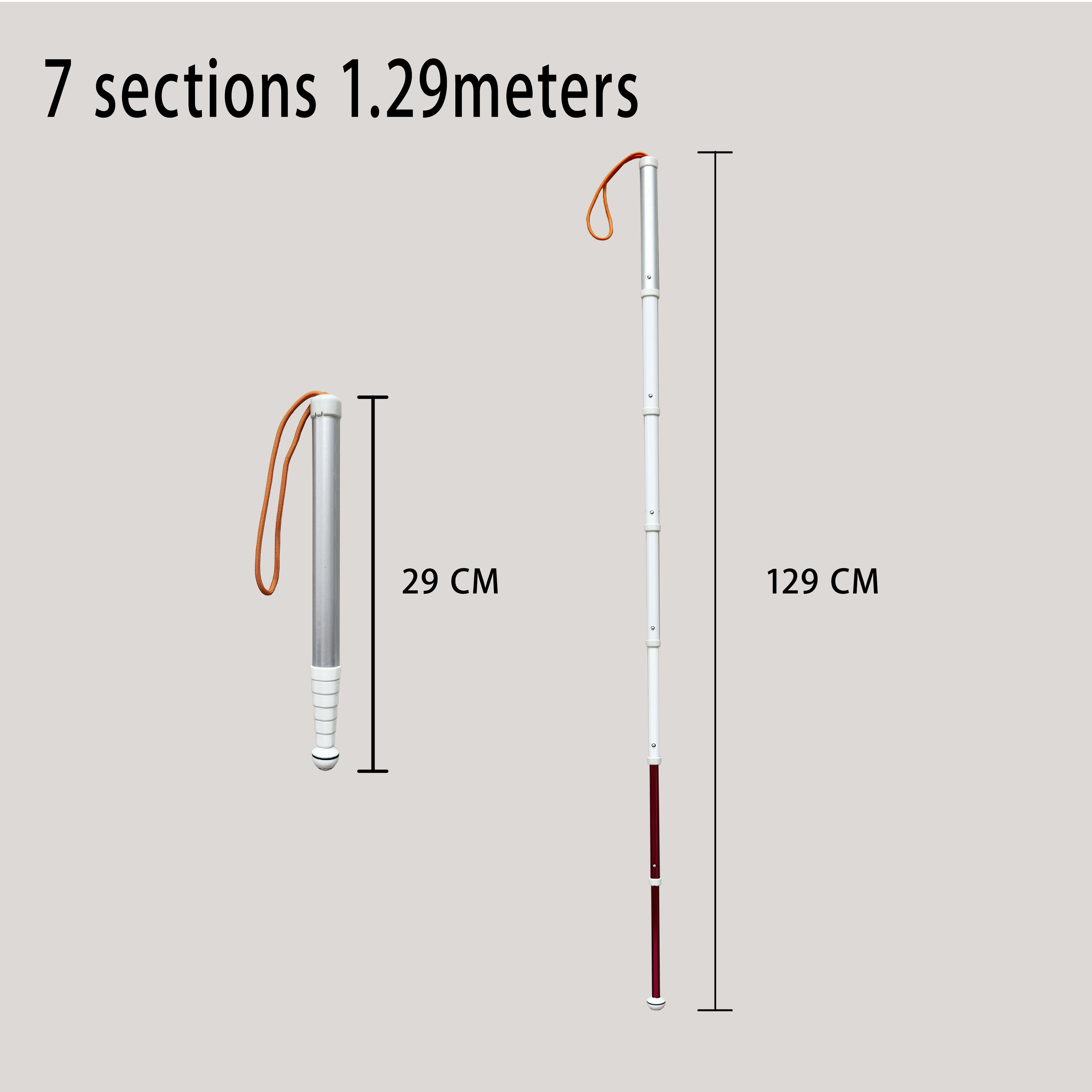 7 sections 1,29 mètres