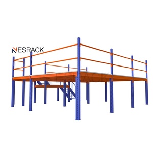 Estante de entresuelo de carga pesada de diseño gratuito Sistema de entresuelo de operación conveniente Estante de entresuelo de acero ajustable - Product Image 1