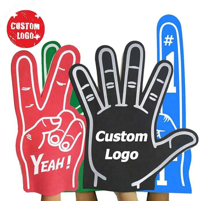 2024 vendita calda promozionale personalizzata incoraggiante EVA spugna di schiuma mani/incoraggiante dito pollice tenuto striscione con il tuo logo