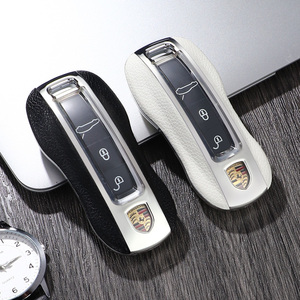 Porsche Panamera için akıllı anahtar koruyucu kılıf Cayenne 911 3/4 düğme-siyah/kırmızı/beyaz araba anahtarı kapağı anahtarsız giriş uzaktan - Product Image 1