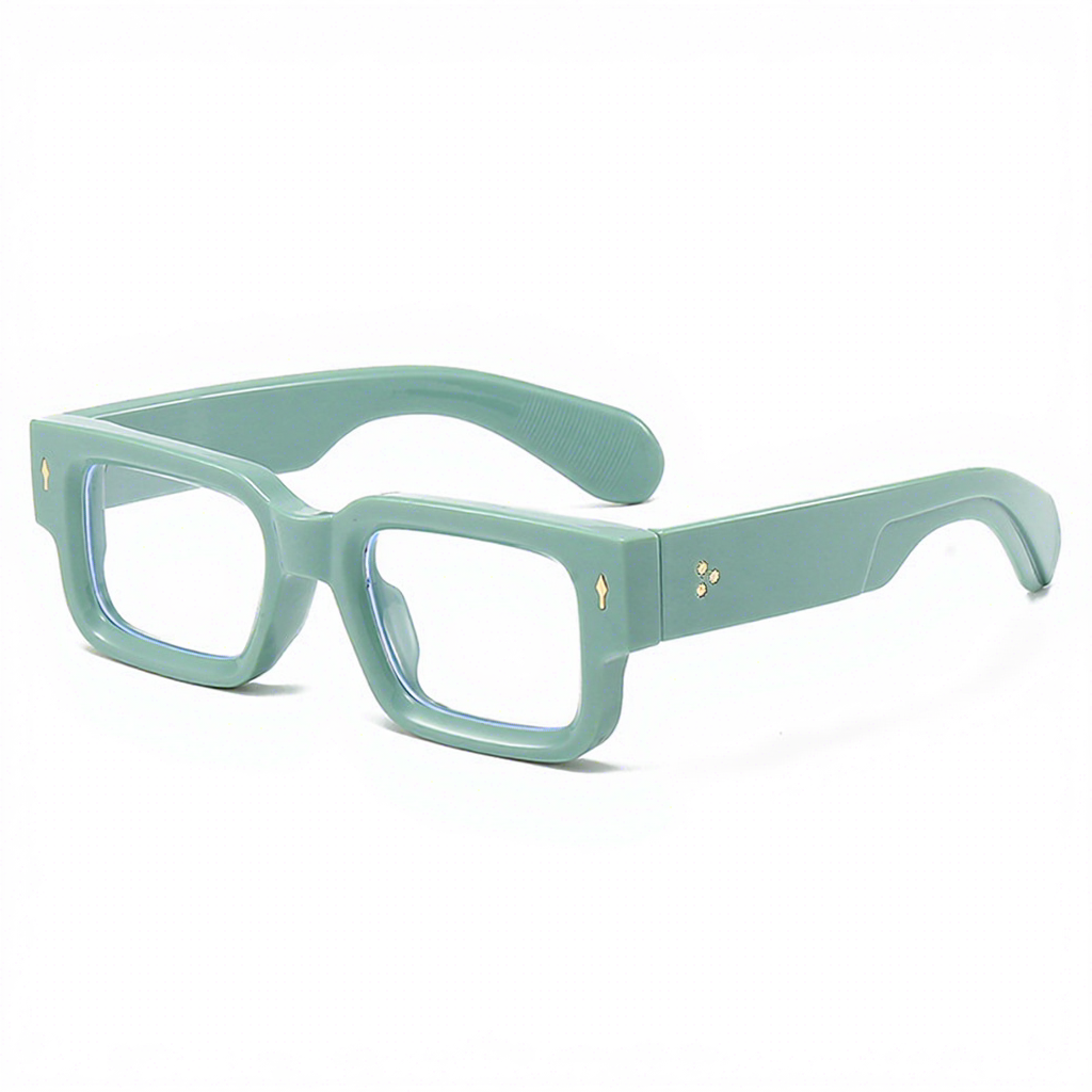 Green frame-white tablets