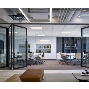 מותאם אישית חדש בסגנון ורנדה דלתות צרפתית אקורדיון קיר זכוכית קיר קיר פטיו דו קיפול דו מתקפל דו-קפל משרד חדר ישיבות כיתה - Product Image 5