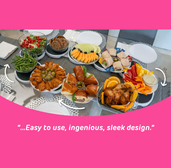 Portable Lazy Susan Revolution Table with Rotating Tray Modern Storage Trays for Food