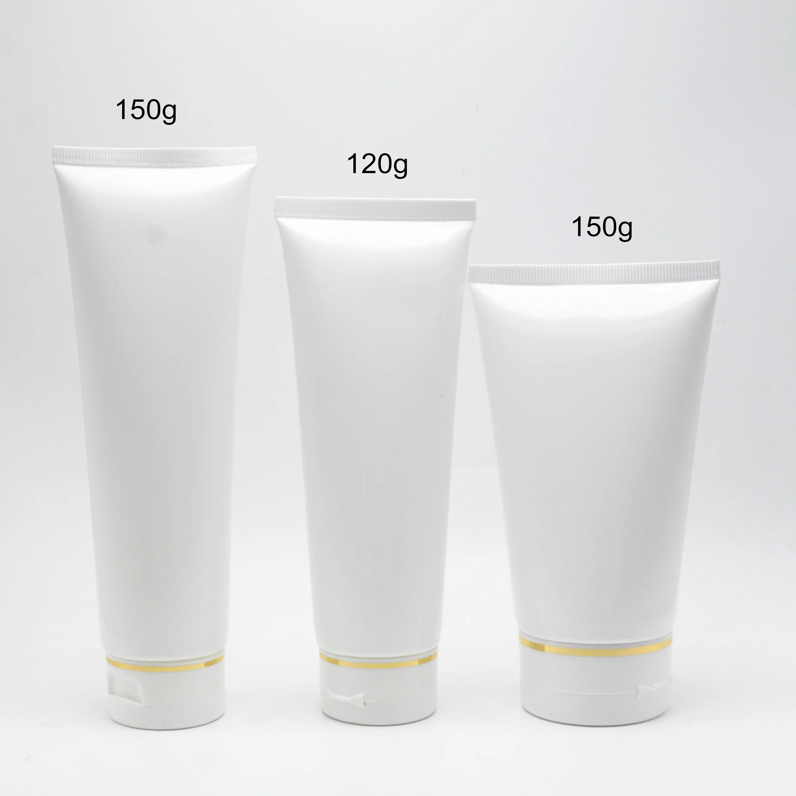 Leere Kosmetik verpackung 120g 150g Hand creme PE-Kunststoff tuben mit goldenen Kragen