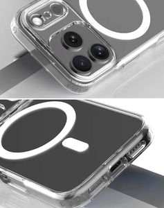 OEM Anti sarı Anti sonbahar darbeye kristal temizle TPU + PC manyetik telefon kılıfı kapak kabuk iPhone 17 Pro Max hava - Product Image 3