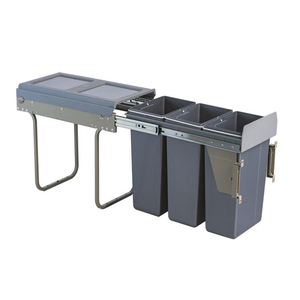 WELLMAX-Contenedor de basura de plástico integrado, contenedor de reciclaje, cajas de almacenamiento extraíbles y botes de basura - Product Image 2