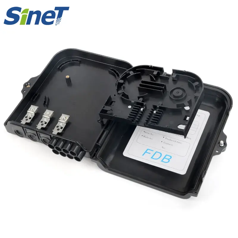 SINET Preço mais barato 2 4 8 12 16 24 portas FDB Nap Box 16 núcleo fibra caixa de distribuição cassete plc spliter