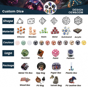 Kustom cetak dadu <span class=keywords><strong>6</strong></span> sisi papan dadu plastik 16mm 30mm 40mm D4 D6 D8 D10 D12 D20 akrilik cerita dadu DND untuk papan permainan - Product Image 6