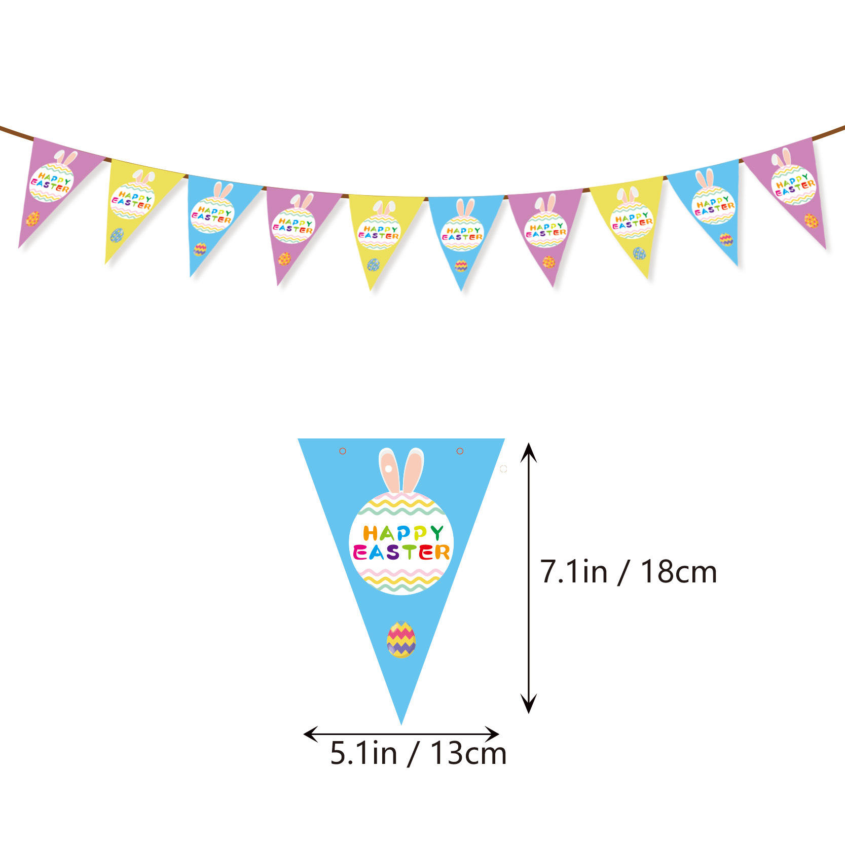 ธงกระต่ายสามเหลี่ยมอีสเตอร์ สไตล์ A