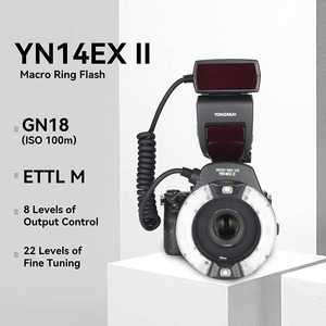 永诺YN14EX II微距环闪光灯佳能DSLR M TTL支持带适配器环色温滤波器发光二极管光源