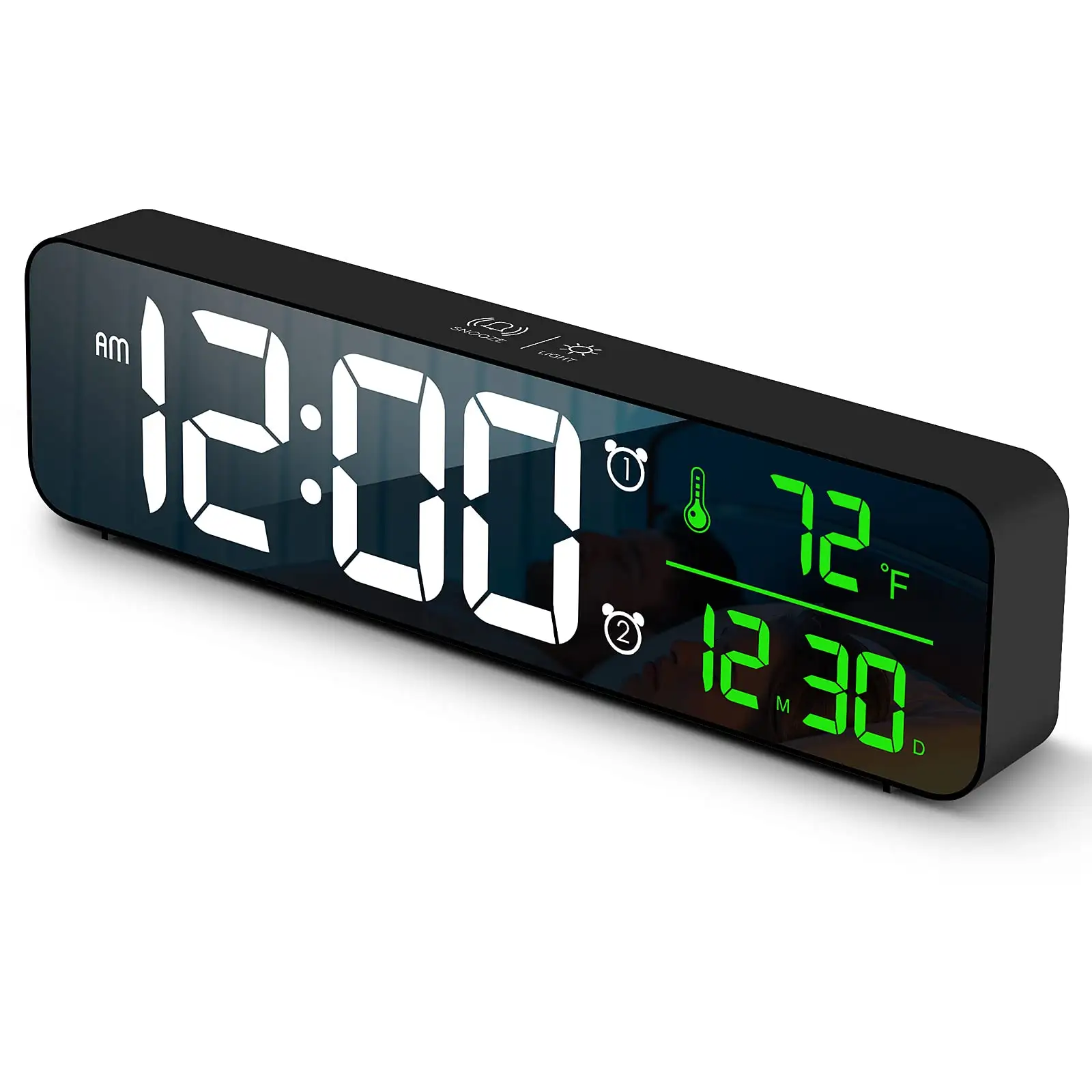 Đồng hồ kỹ thuật số hiển thị lớn đồng hồ báo thức cho phòng khách văn phòng phòng ngủ trang trí nội thất LED điện tử ngày Temp hiển thị tường