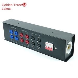 US 6-Way 15A110V Gauge Socket Power <strong>Distributor</strong> Box 32A 5-Core <strong>Input</strong> Portable Small Copper/ABS Material Distribution Box