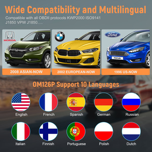 Autophix Om126P 2025 nuova versione in lingua inglese OBD2 lettore di codici ultima versione del Software per la diagnostica del motore di auto per