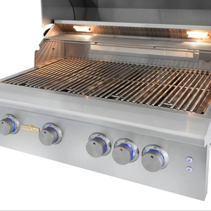 Cao <span class=keywords><strong>4</strong></span>-burner thép không gỉ gas BBQ nướng trong nhà ngoài trời gấp Kim Loại Nhà Bếp Xe đẩy Hàn Quốc cắm trại rang/nướng than - Product Image 1