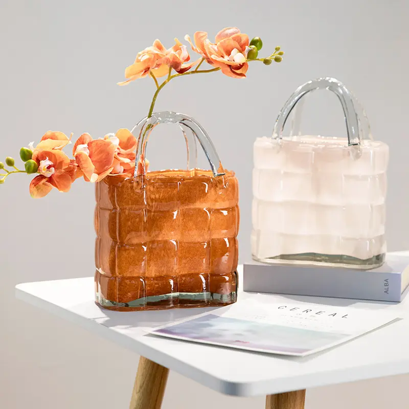 Vaso per borsetta in vetro trasparente creativo decorazione per soggiorno composizione floreale vaso in vetro decorativo idroponico