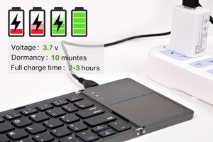 2025 nuevo Dropship Ce Rohs ruso/español/inglés B033 Mini teclado plegable inalámbrico Bt con panel táctil para Windows, Android, IOS - Product Image 5
