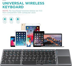 Mini Portable <strong>Keyboard</strong> Foldable <strong>Multiple</strong> <strong>Devices</strong> Ultra Thin Portable Foldable <strong>Bluetooth</strong> Rechargeable Wireless Folding <strong>Keyboard</strong> - Product Image 4