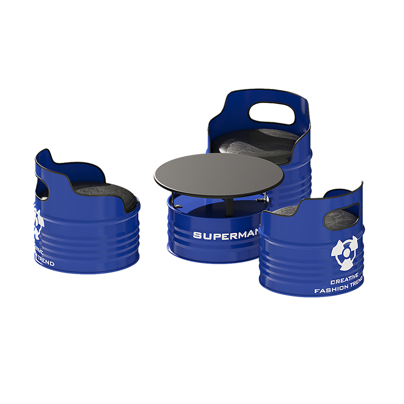 Set blu (1 tavolino 3 divani singoli)
