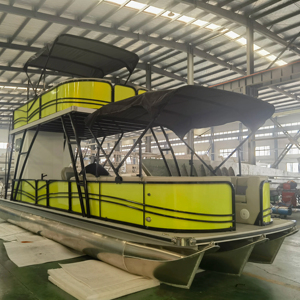 Allsea New Double-Decker Customized Aluminum 27ft8.2m Pontoon Boat with Slide for Sale