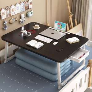 Escritorio de ordenador en la cama del dormitorio, mesa de aprendizaje simple, mesa de cama para estudio, escritorio de regazo, mesa plegable portátil para ordenador portátil - Product Image 4