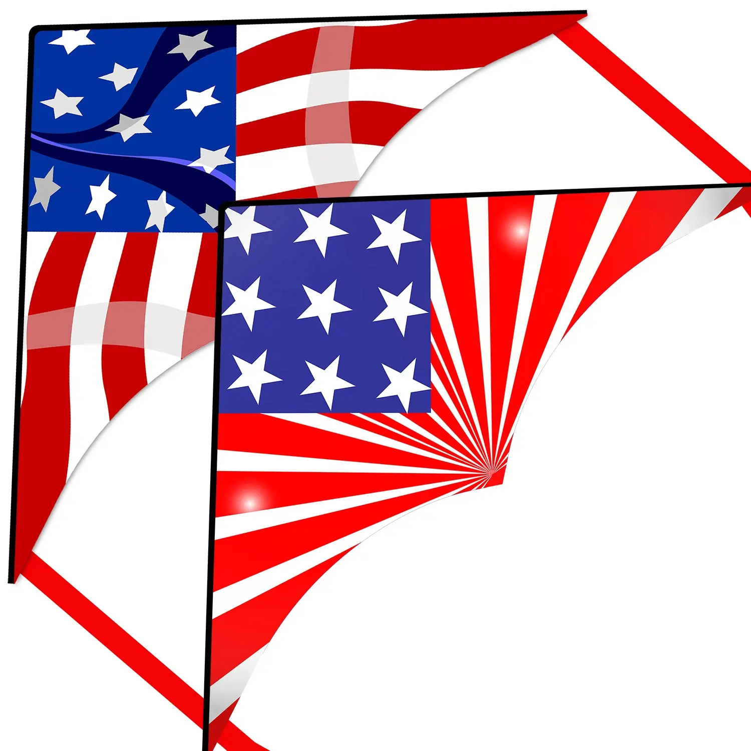 Новое поступление изготовленный на заказ американский День Независимости красный и синий флаг звезды Дельта змей для продажи