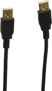 3ft <strong>USB</strong> <strong>2.0</strong> a Male to a Male 28/24AWG Cable Gold Plated Black for Data Transfer Hard Drive Enclosures, Printers, Modems and More