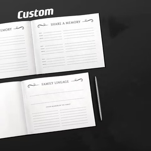 Cenaze konuk kayıt defteri Set imzaları yaşam cenaze anılarının taziye kutlaması anma hizmeti için konuk kitabı - Product Image 5