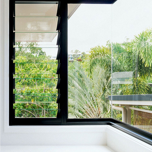 FASEC Edificios Persianas de vidrio templado Ventana Marco de aluminio y persianas de vidrio Ventana, Persianas verticales de vidrio Persianas Ventanas