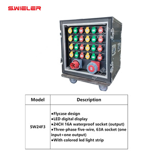 Stage Power Distribution Box with Wheel Stage Dj 3phase <strong>16</strong>/32a Power Plug <strong>Distributor</strong> 12 Way Distro <strong>16</strong>/24/32/48 Channel Cabinet - Product Image 5