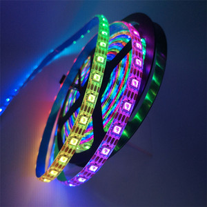 Умная полноцветная светодиодная Пиксельная лента Rgb Dc5v Ws2812b Ws2812, 30/60 светодиодов/м, программируемая индивидуально Адресуемая Светодиодная лента - Product Image 6