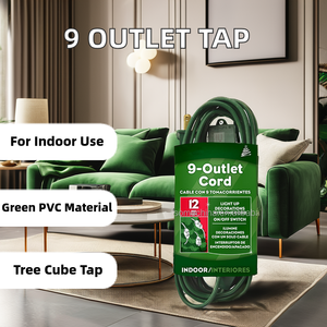 สายไฟพีวีซี XLPE SPT2 18AWG 2C STP-2สีเขียว9เต้าเสียบสายไฟต่อพ่วงทรงลูกบาศก์สำหรับต้นคริสต์มาส - Product Image 5