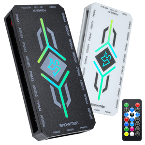Pupazzo di neve 5V ARGB PWM ventola Controller con luce di sincronizzazione luminosa telecomando Hub Splitter Extender per Custom PC build - Product Image 1